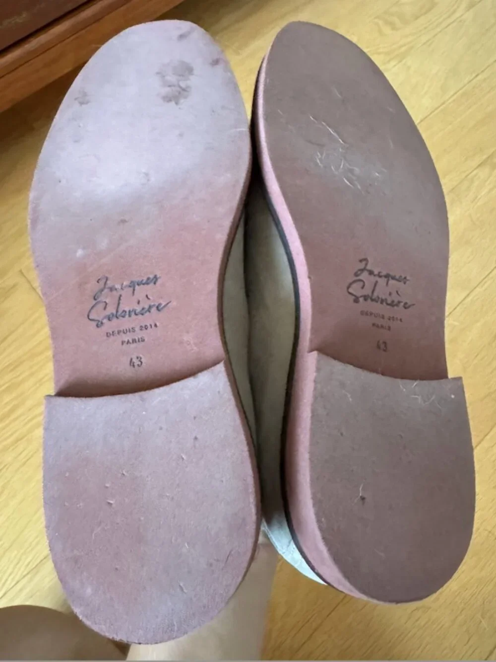 Jacques Soloviere Tan Suede Loafer Shoes in Size 43